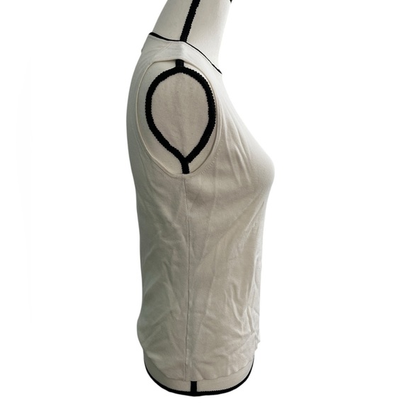 Elegant Cream Sleeveless Knit Top, size L - Picture 4 of 7